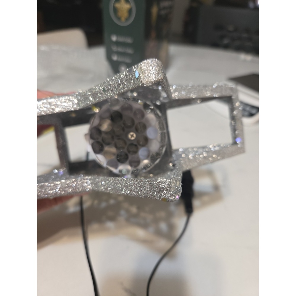 LED Projector Christmas Tree Topper Silver Color 10 In - Picture 8 of 10